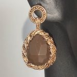 Kahverengi taş sallama Vintage tasarım gece elbise küpeler otantik küpeler