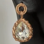 Beyaz Taş Sallanan Vintage Tasarım Akşam Küpeler Bronz Otantik Küpeler