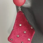 Kadifemsi Polka Dot Sarma Küpe