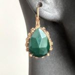 Yeşil Taş Sallanan Vintage Tasarım Akşam Küpe Otantik Küpeler