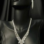 Zirkon Stone Set Earreng Seti Nişan Kırık Görüntü Takı Seti