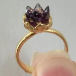 Zirkon Taşı Lotus Çiçek Ayarlanabilir Altın Yüzük