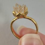 Zirkon taşı lotus çiçek ayarlanabilir altın yüzük