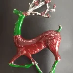 Geyik figürlü kadın broş gümüş kaplama